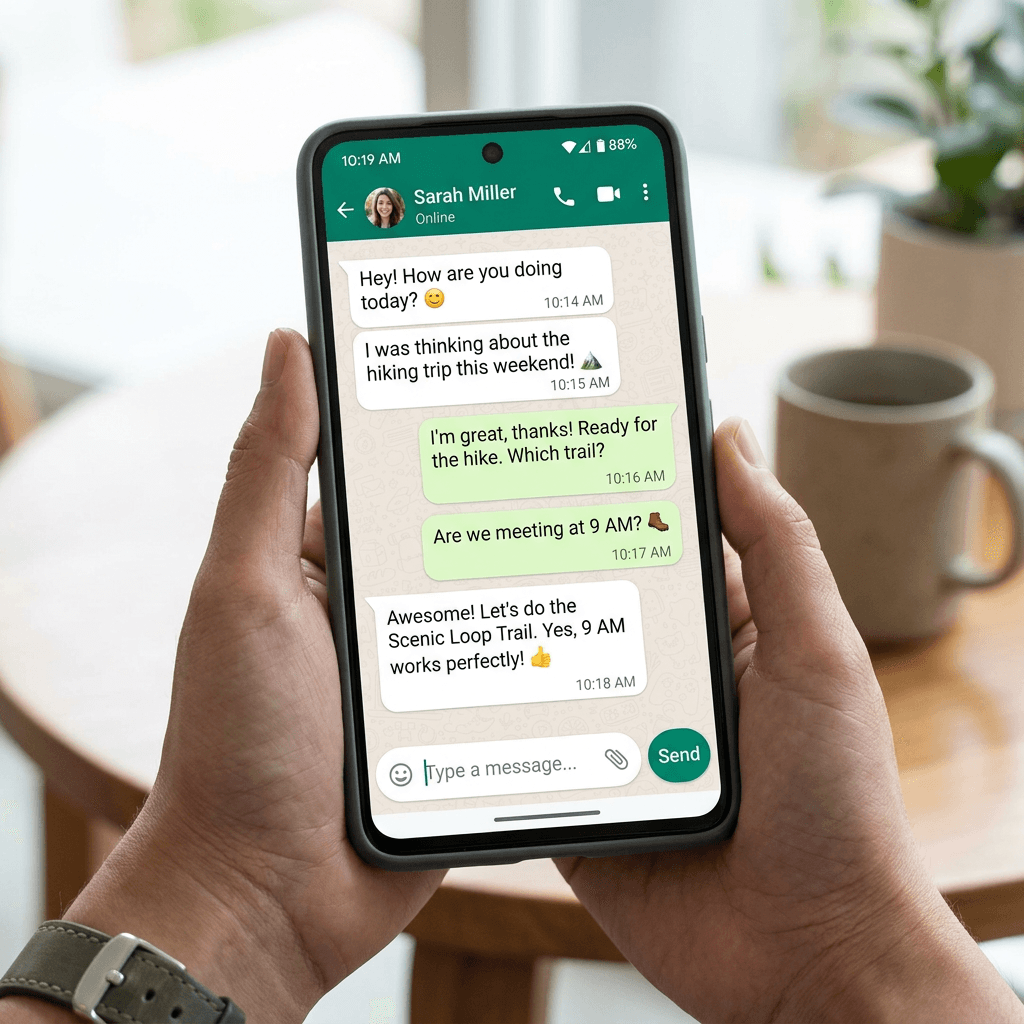 WhatsApp Chat App Design for Smartphone | AI Art Generator | Easy-Peasy.AI