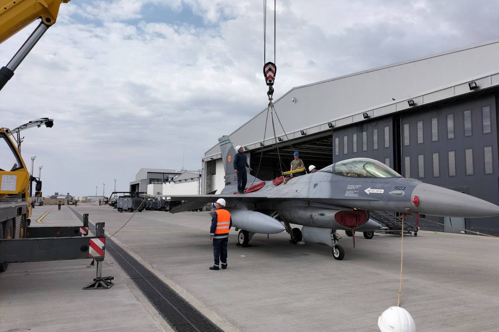 F-16 being prepared for a crane lift.jpg