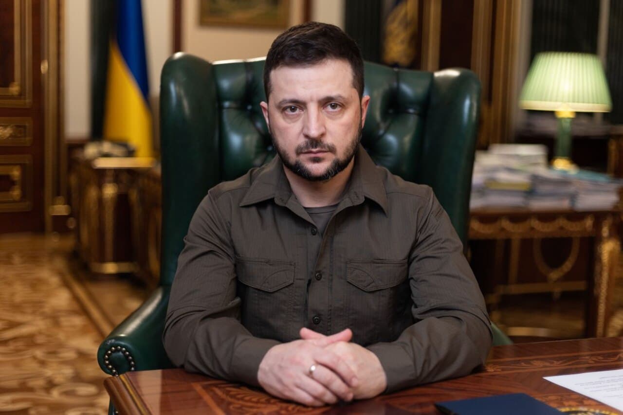 President Volodymyr Zelenskyy addresses the nation following the Bucha Massacre.jpg
