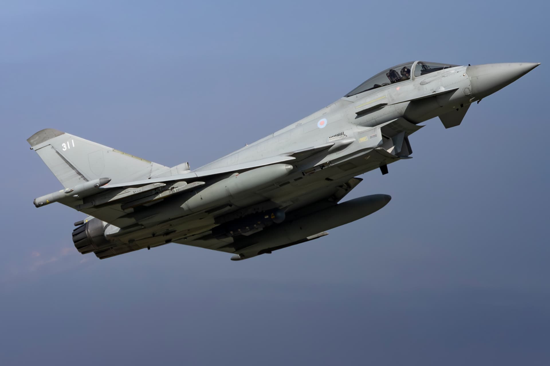 RAF Typhoon FGR.4 arriving at Borcea Airbase, Romania.jpg