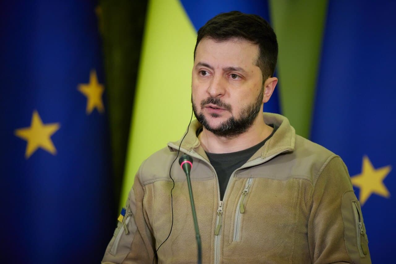 President of Ukraine Volodymyr Zelenskyy in Kyiv during the Russo-Ukrainian War 2.jpg